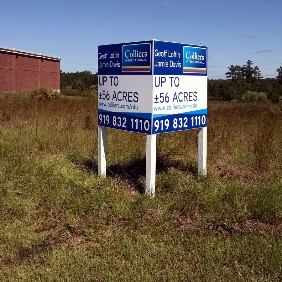 4x4 V-Sign for COLLIERS Greenville completed by Carolina Realty Signs