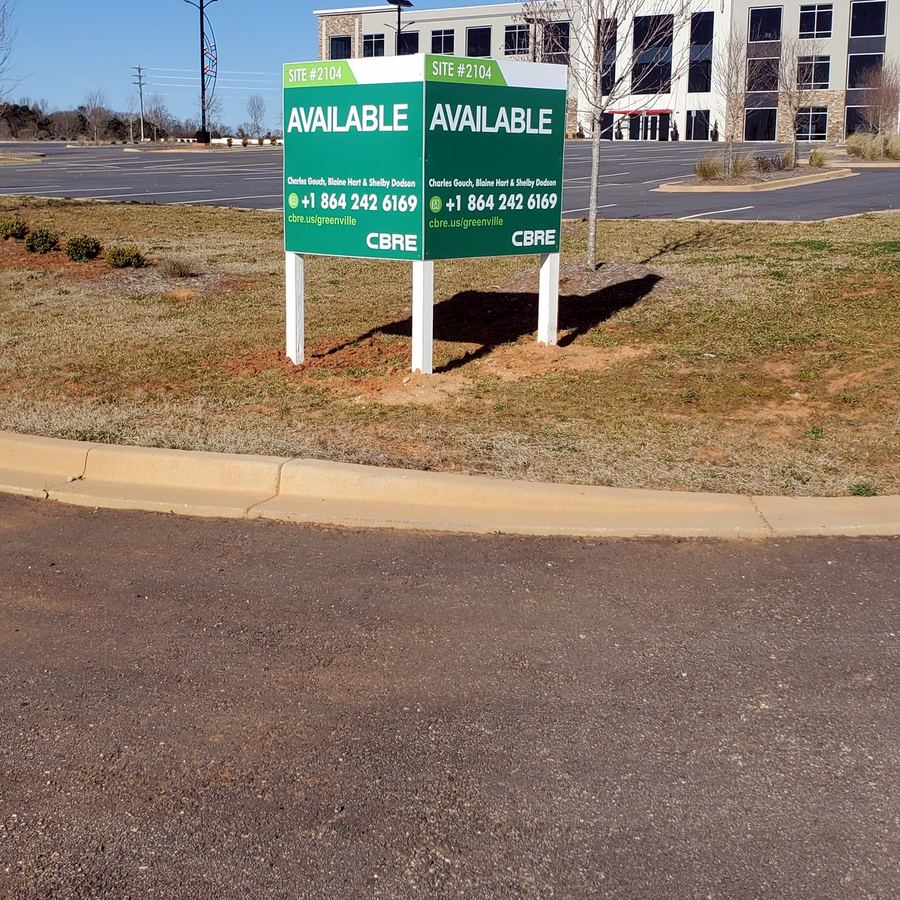 4x4 V-Sign for CBRE Greenville completed by Carolina Realty Signs