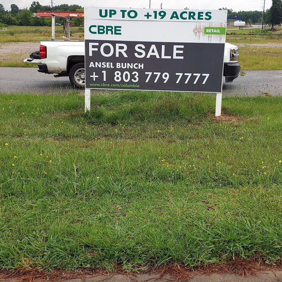 8x4 Property Sign for CBRE Columbia completed by Carolina Realty Signs