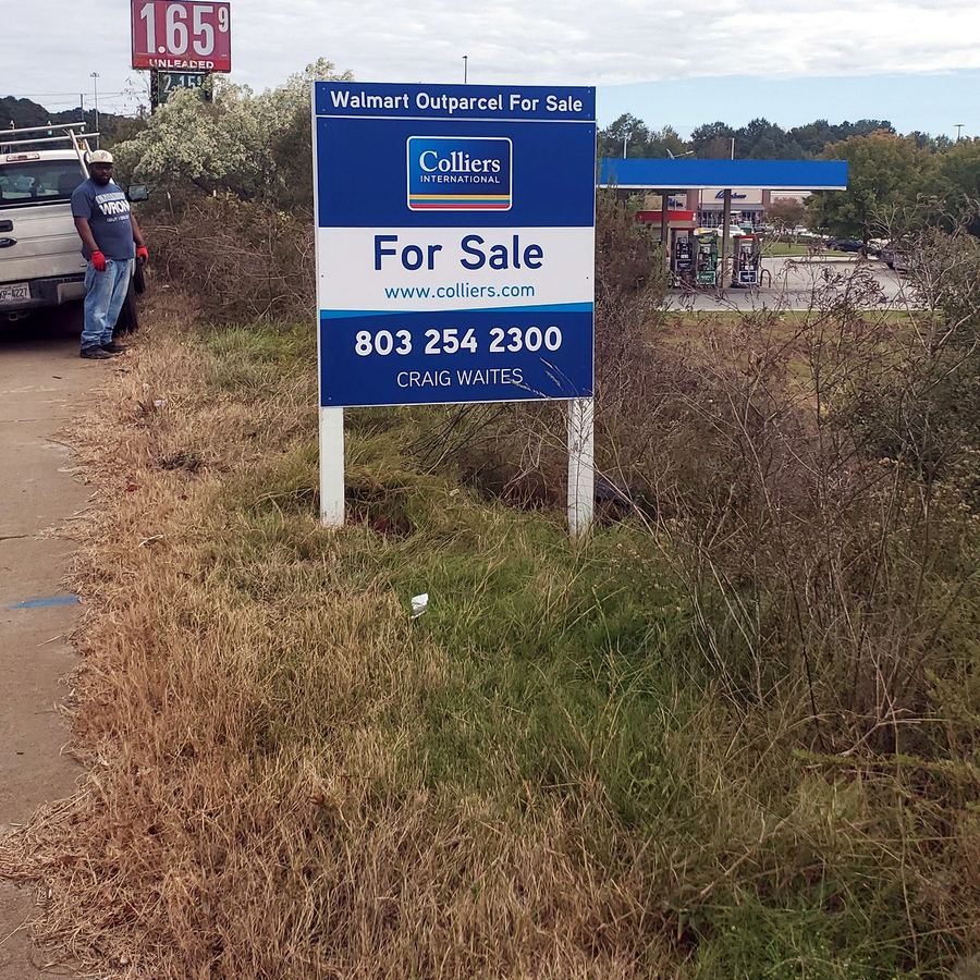 4x4 Property Sign for COLLIERS Columbia completed by Carolina Realty Signs