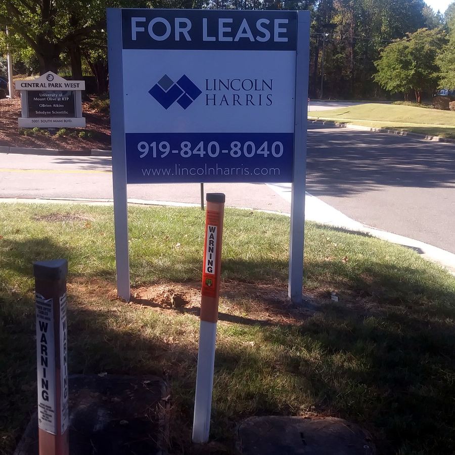 4x4 Property Sign for Lincoln Property Group completed by Carolina Realty Signs