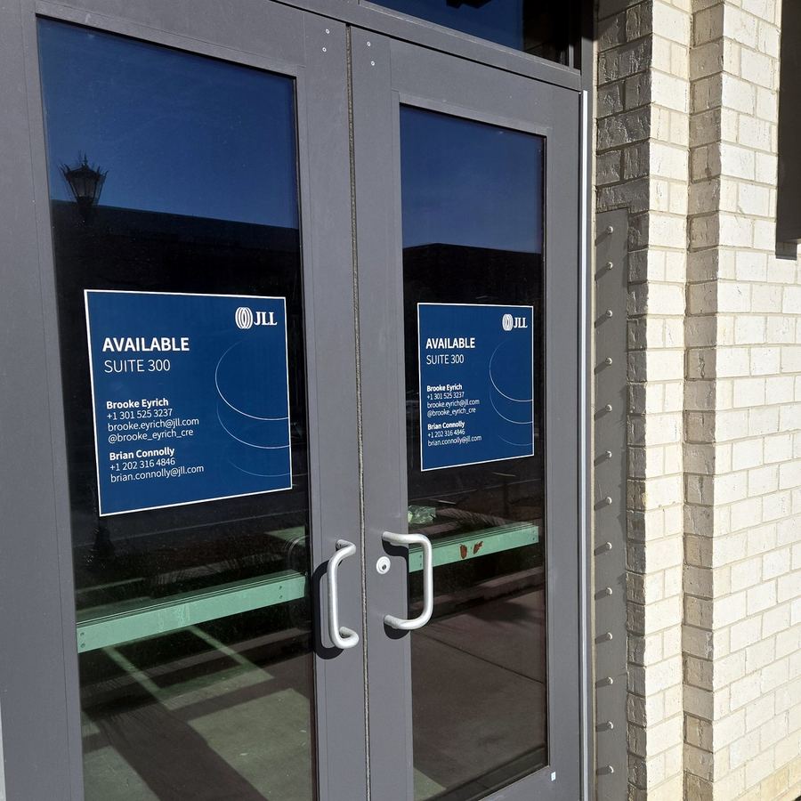Window Vinyl for Jones Lang Charleston completed by Carolina Realty Signs