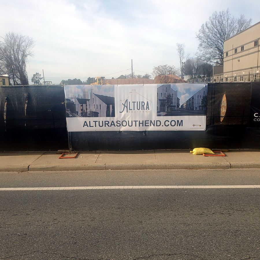 Banner Installation for Copper Builders completed by Carolina Realty Signs